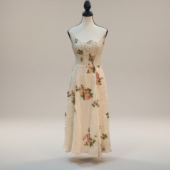 Reformation Bran Dress Marcona Floral Midi Dress Size 4 Smocked Cottagecore - Picture 3 of 12